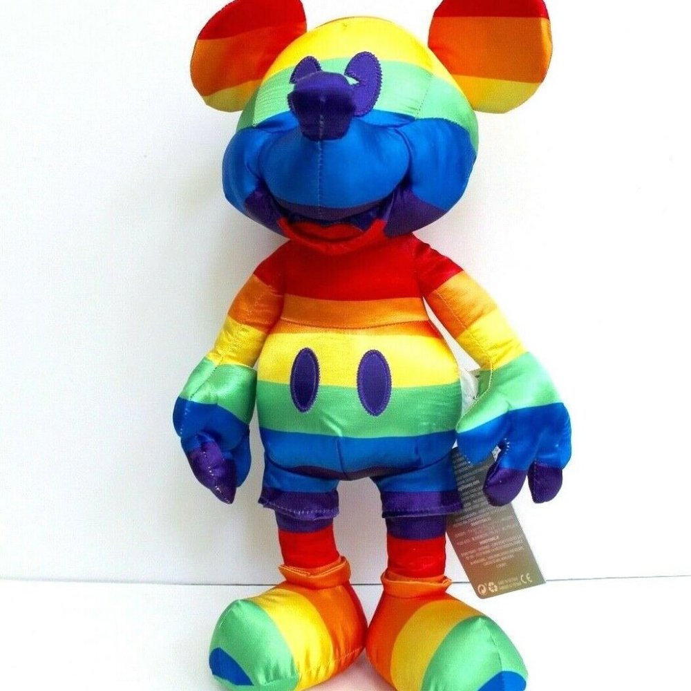 Disney Rainbow Pride Mickey Mouse Plush 15.5"
